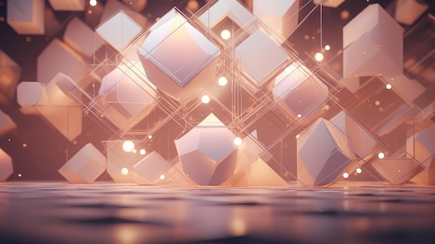 a futuristic background with a lot of white cubes.