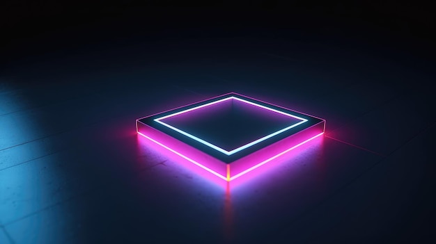 Futuristic background with neon shapes and lights