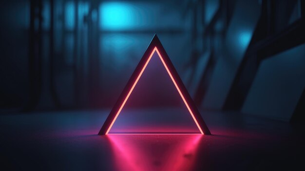 Futuristic background with neon shapes and lights