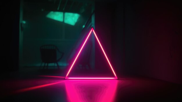 Futuristic background with neon shapes and lights