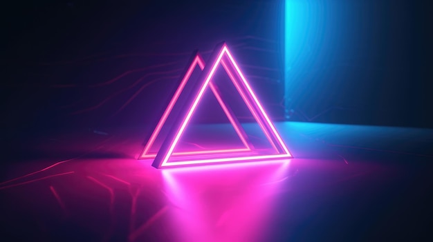 Futuristic background with neon shapes and lights