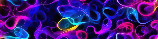 Foto sfondo futuristico con texture a pattern senza cuciture ondulate con gradiente al neon curve d'onda multicolori