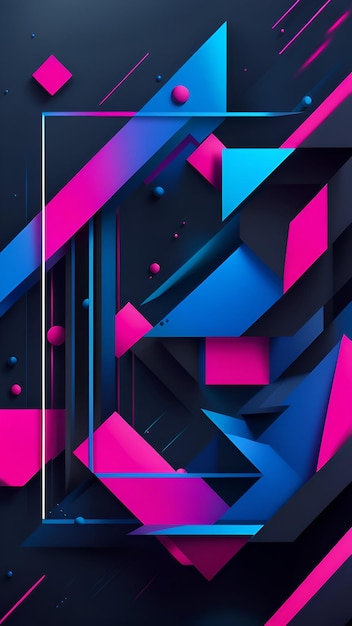 Futuristic banner with geometric shapes