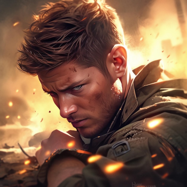 Futuristic Battle Jensen Ackles as Dean Winchester from 'Supernatural' Battles Demons in Ultra Real