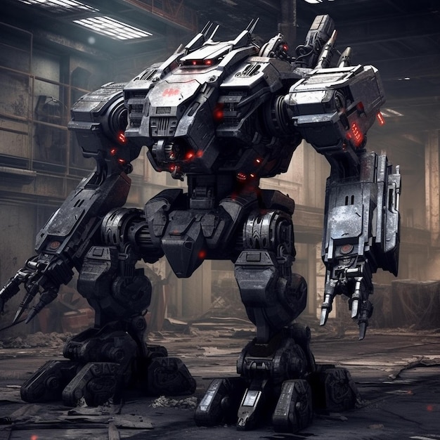 Photo futuristic battle mech concept game art and character design