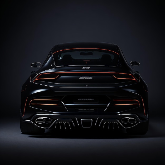 futuristic black heavy sport car generative ai