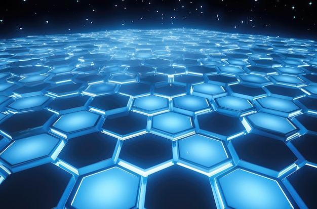 Futuristic Blue Hexagonal Network Background