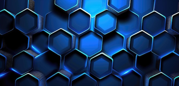 Futuristic Blue Hexagonal Pattern Technology Background