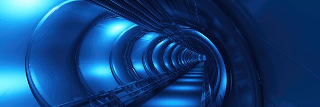 Футуристический голубой туннель с абстрактным дизайном