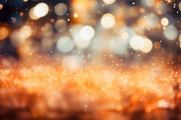 Futuristic bokeh background of shopping center with lights blurry image