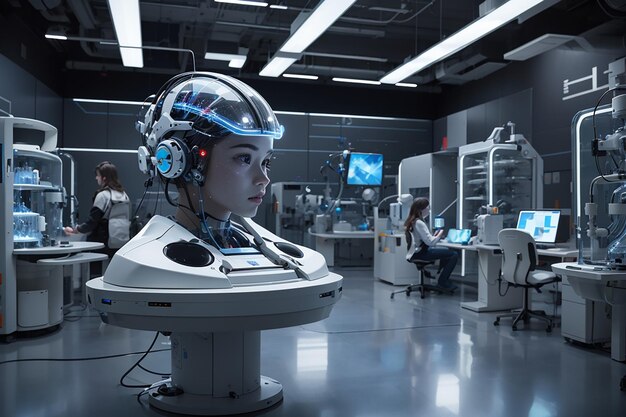 Futuristic Brain Interface Lab