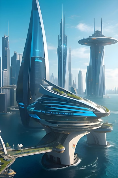 Futuristic building with natural view