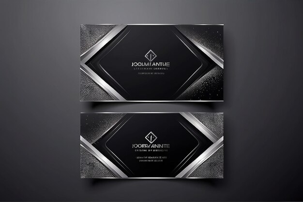 Photo futuristic business card design modern shape with abstract silver