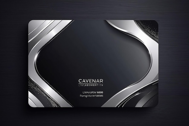 Photo futuristic business card design modern shape with abstract silver