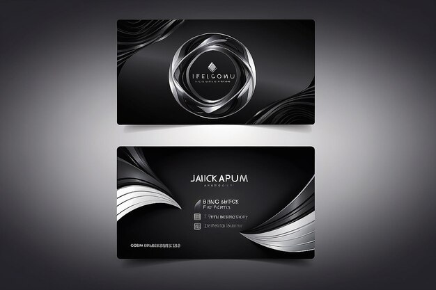 Futuristic Business Card Design Modern Shape with Abstract Silver