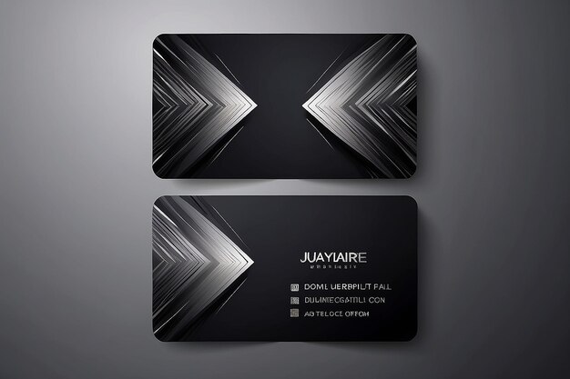 Photo futuristic business card design modern shape with abstract silver