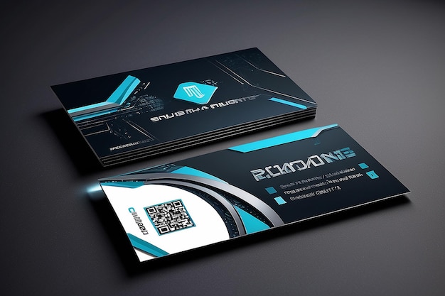 Futuristic Business Card TechInspired Elements