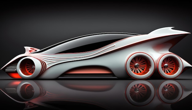 A futuristic car made by mercedes.