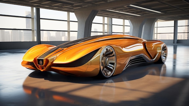 未来的な自動車モデル 美しいイラスト画 生成的なAI