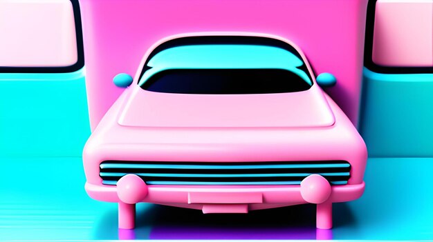 Premium AI Image  futuristic car pink theme wallpaper