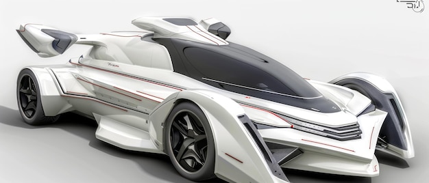 Foto auto futuristica su sfondo bianco