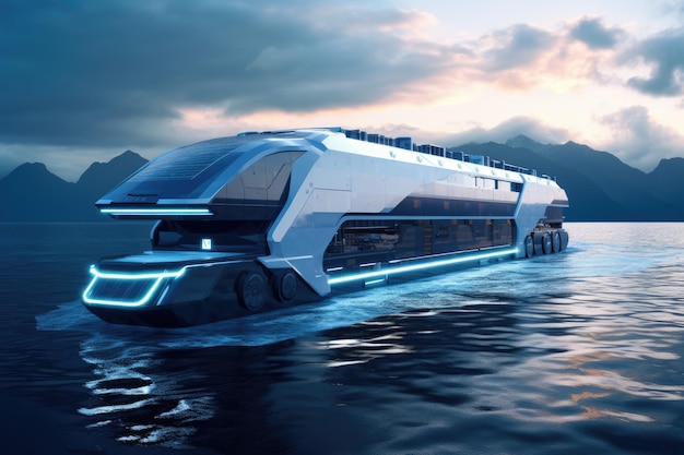 Futuristic cargo ship of the future