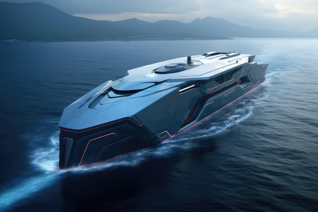 Futuristic cargo ship of the future