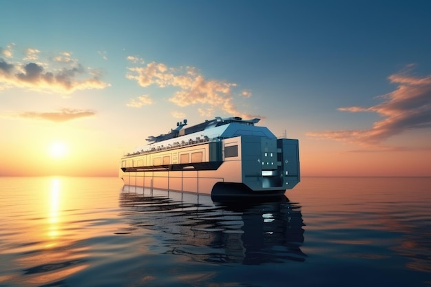 Futuristic cargo ship of the future