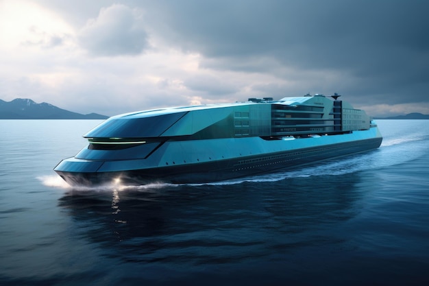 Futuristic cargo ship of the future