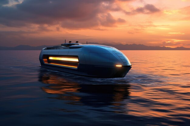 Futuristic cargo ship of the future