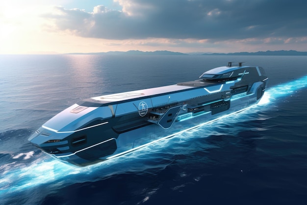 Futuristic cargo ship of the future