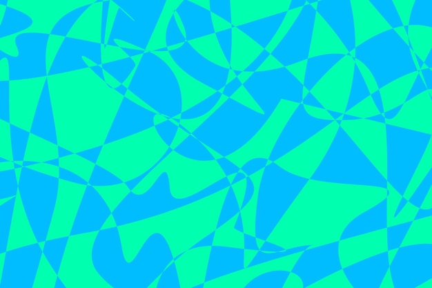 Futuristic chaotic shapes and lines of sky blue and lime green pattern