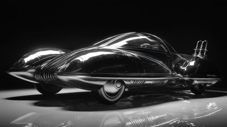 Photo futuristic chrome car