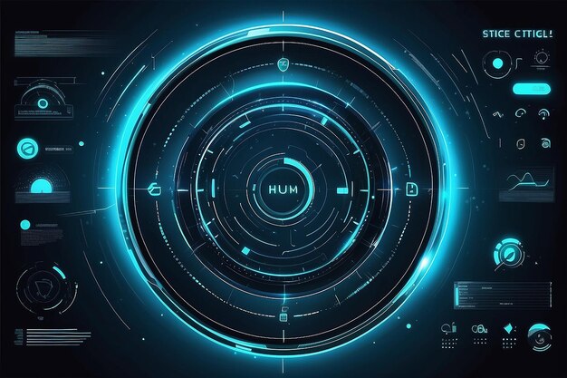 Futuristic circle vector HUD GUI UI interface screen design Abstract style on blue background