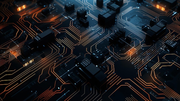 Futuristic circuit board concept background generation