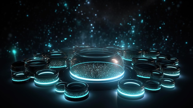 Futuristic Circular Field of Light with Technology Theme