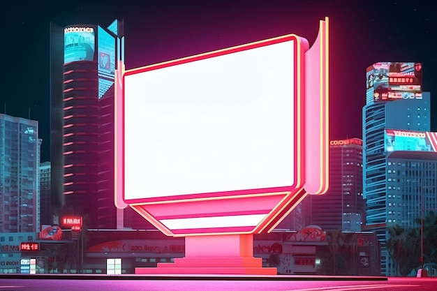 Futuristic city billboard mock up