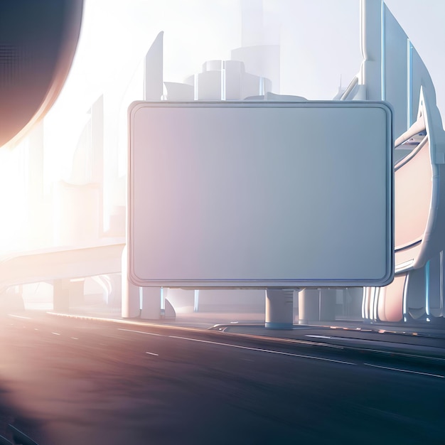 Photo futuristic city billboard mockup