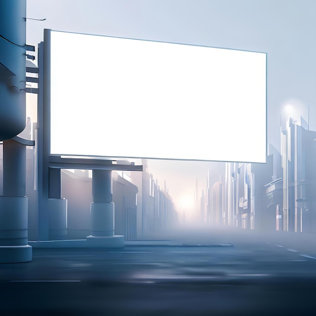 futuristic city billboard mockup