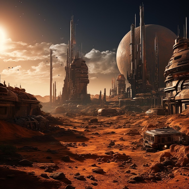 Futuristic City on Mars