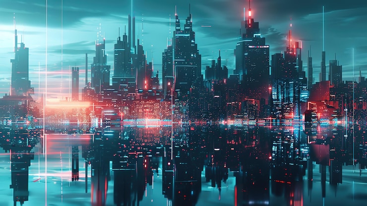 Photo futuristic city wallpaper