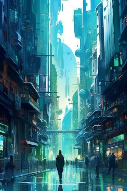 Futuristic city wallpaper