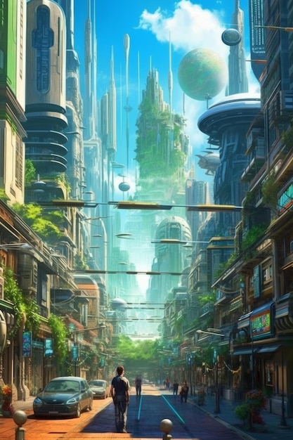 Futuristic city wallpaper