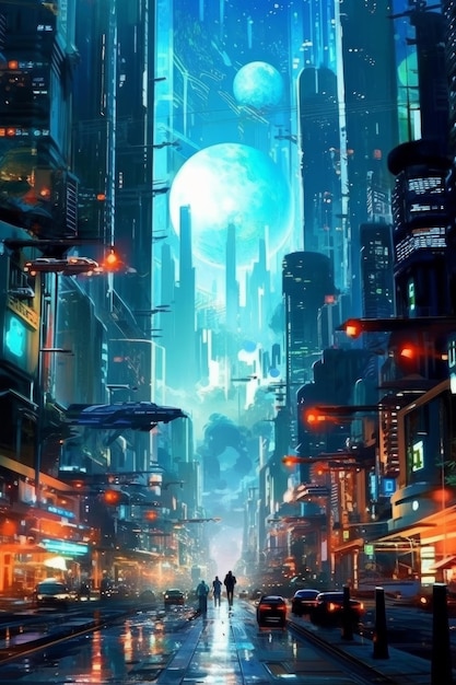 Futuristic city wallpaper