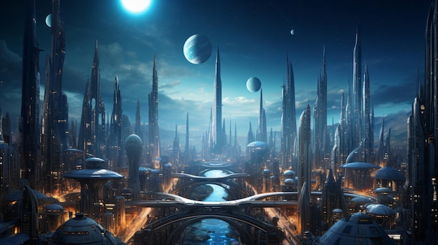 A futuristic city