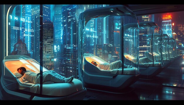 A Futuristic Cityscape at Night