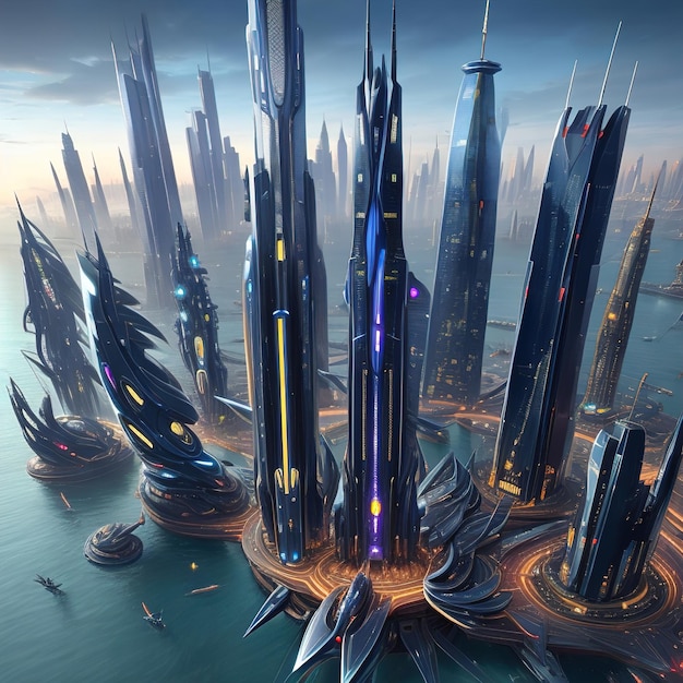 Futuristic cityscape