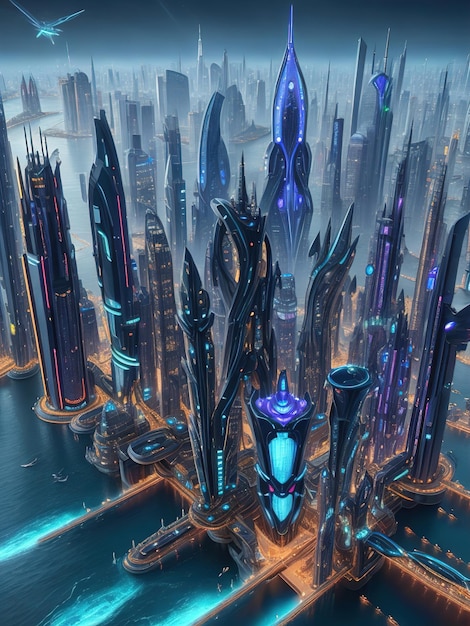 Futuristic cityscape