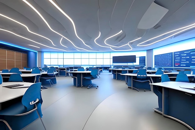 Futuristic classroom concept in school