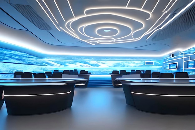 Futuristic classroom concept in school